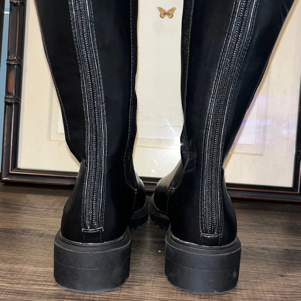 On 34th Women's Tamira Black Stretch Tall Round Toe Riding Boots sz 5 NWOB